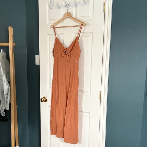 Roxy Rust Orange Knit Top with Branded Button - Picture 1 of 7